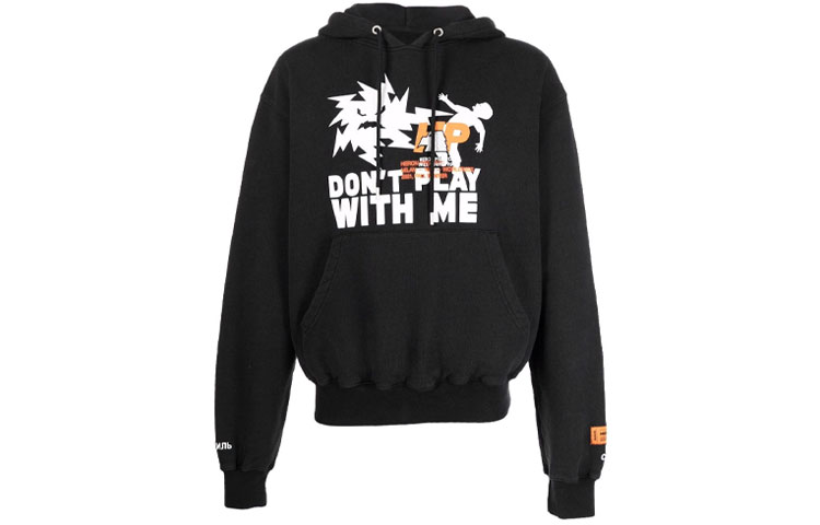 Heron Preston FW21 Graphic Letter Printed Hoodie Black () HMBB017F21JER008-1001