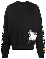 HERON PRESTON FW21 Graphic Print Black Long Sleeve Sweatshirt Men. HMBA016F21JER0051001 HERON PRESTON FW21 Graphic Print Black Long Sleeve Sweatshirt Men. HMBA016F21JER0051001