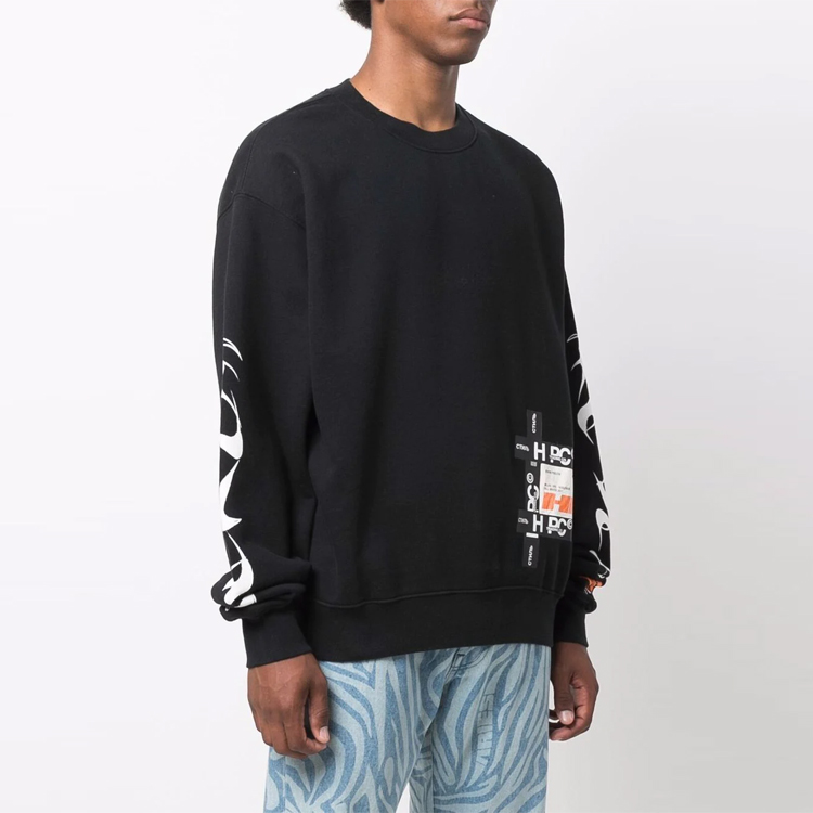 Purchase HERON PRESTON FW21 Sweater Hitam Lengan Panjang Pria dengan Desain Grafis. HMBA016F21JER0051001