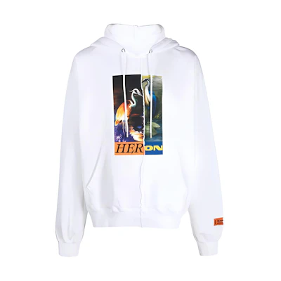 Heron Preston FW21 Graphic Print Hoodie White - Long Sleeve HMBB021F21JER0020122