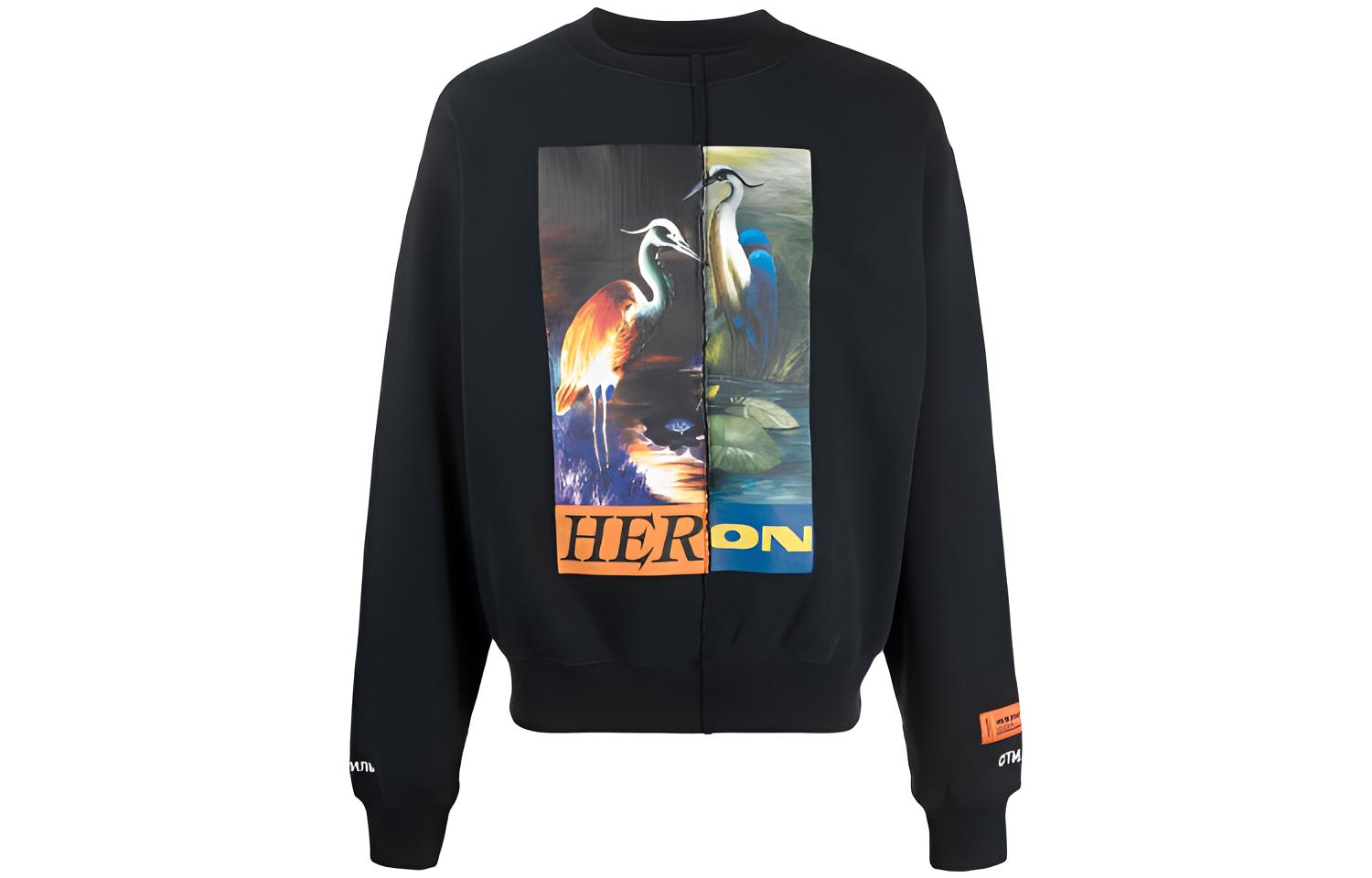 Heron Preston FW21 Graphic Pullover Hoodie Men’s Black HMBA018F21JER0011022