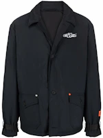 Heron Preston FW21 Letter Print Coach Jacket Black Outerwear HMEM005F21FAB0011001 Heron Preston FW21 Letter Print Coach Jacket Black Outerwear HMEM005F21FAB0011001