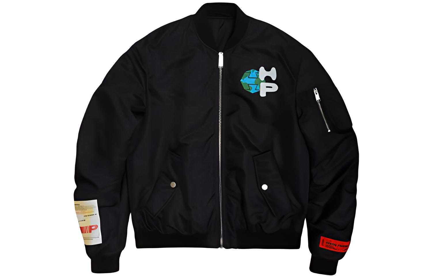 Heron Preston FW21 Logo Bomber Jacket Black Casual Fit HMEH005F21FAB0011001