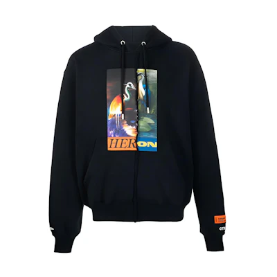 Heron Preston FW21 Logo Print Hoodie Black () HMBB021F21JER0011022