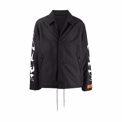 Heron Preston FW21 Logo Print Long Sleeve Jacket Black HMEM004F21FAB0011001