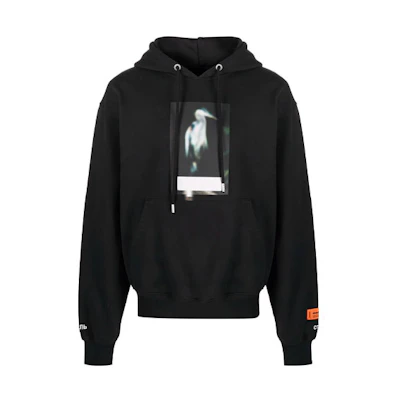 Heron Preston FW21 Solid Color Graphic Print Hoodie Black HMBB017F21JER0061005