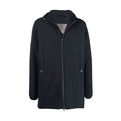 Heron Preston FW21 Solid Zip Hoodie Jacket Navy Blue () PA008UR12387S9280