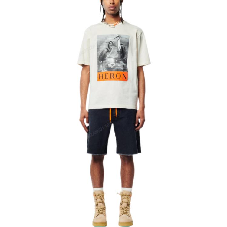 Lookbook HERON PRESTON FW22 Kaos Pria Motif Hewan dengan Logo Grafik HMAA032C99JER0030110