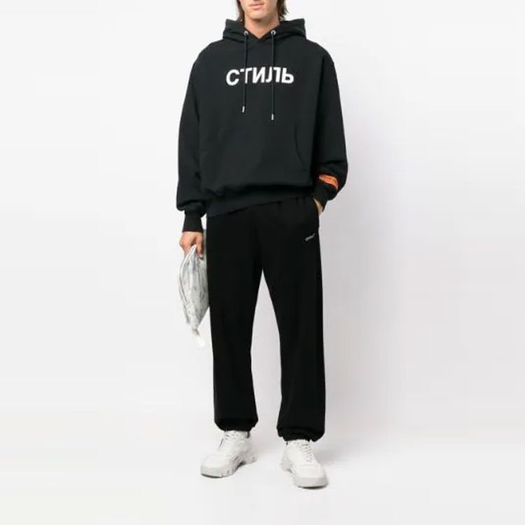 Shop HERON PRESTON FW22 Hoodie Hitam Oversized dengan Letter Print Casual. HMBB024C99JER0021001