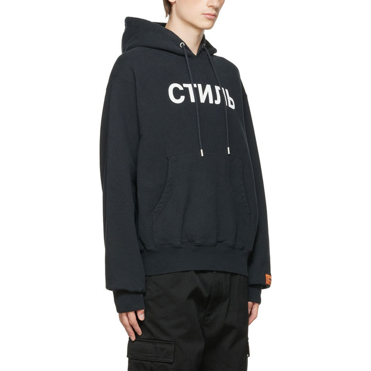 Purchase HERON PRESTON FW22 Hoodie Hitam Oversized dengan Letter Print Casual. HMBB024C99JER0021001