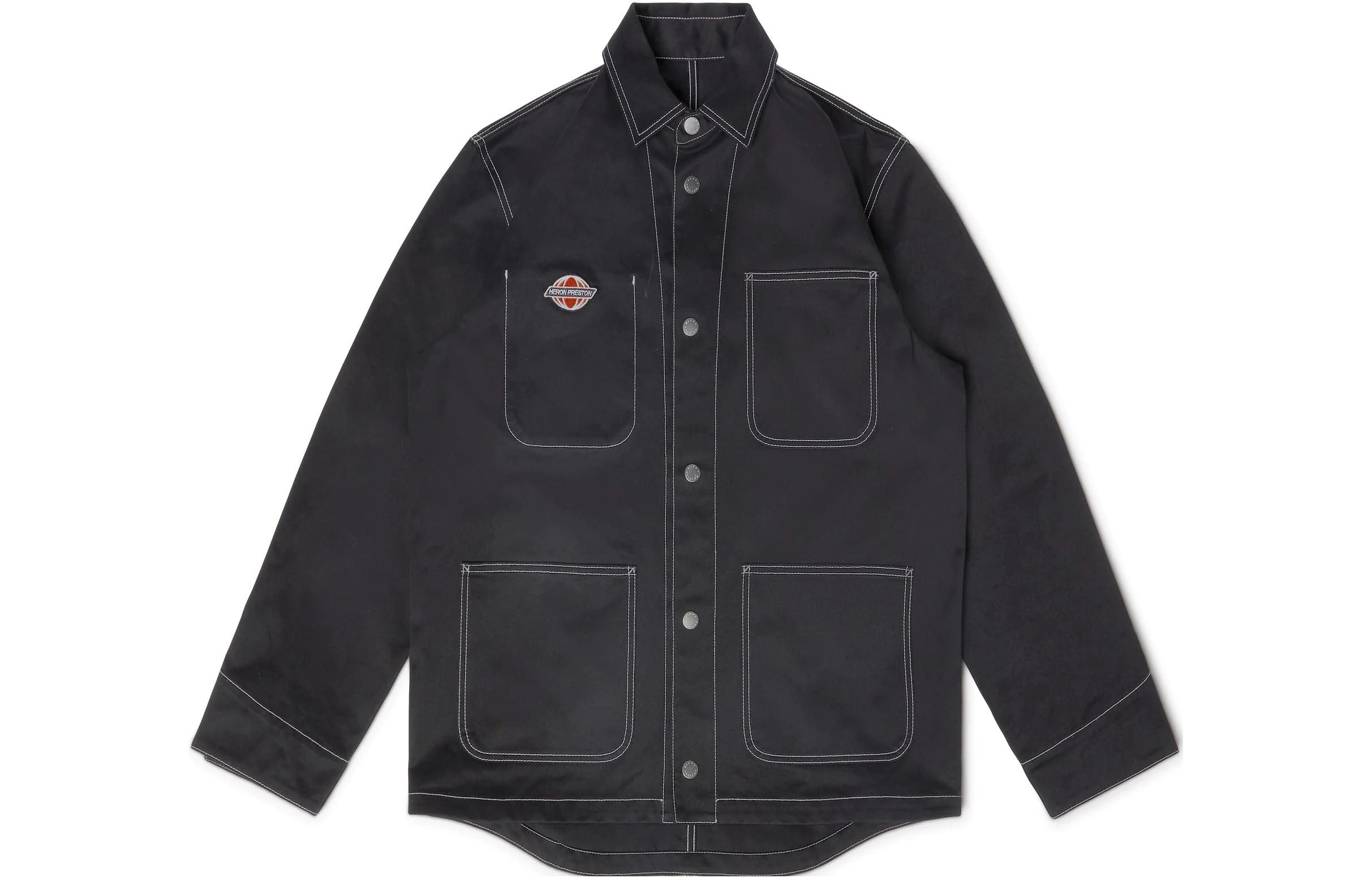 Heron Preston FW22 Black Logo Patch Single-Breasted Jacket HMES001S23FAB0011000