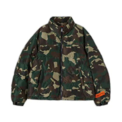 HERON PRESTON FW22 Camo Print Oversized Long Sleeve Cotton Jacket Men. HMED010F22FAB0025900