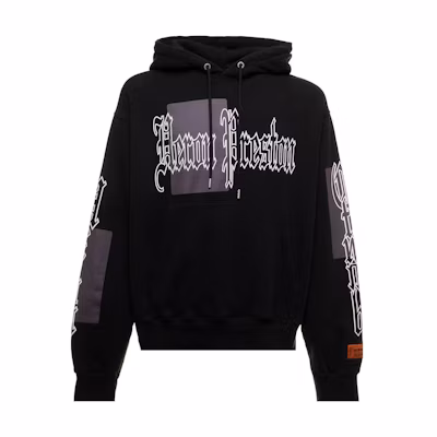 Heron Preston FW22 Colorblock Logo Print Hoodie Black Hoodie HMBB024F22JER0021009