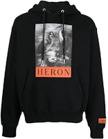 HERON PRESTON FW22 Graphic Print Black Pullover Hoodie Men’s Casual Hoodie HMBB024C99JER0031010 HERON PRESTON FW22 Graphic Print Black Pullover Hoodie Men’s Casual Hoodie HMBB024C99JER0031010