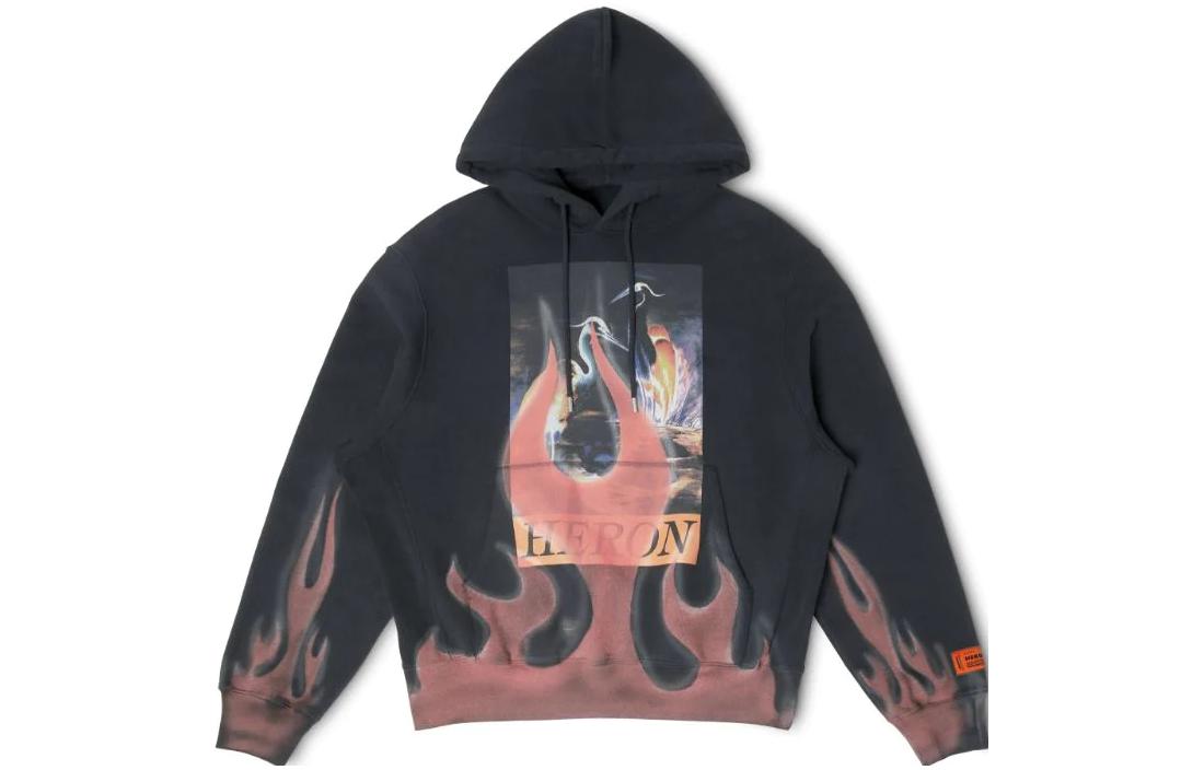Order Heron Preston FW22 黑色圖案長袖衛衣 男裝 HMBB024S23JER0071025