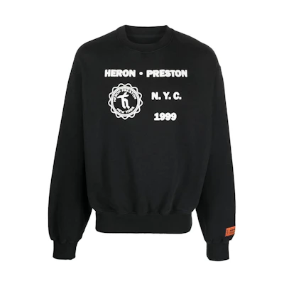 Heron Preston FW22 Letter Print Crewneck Sweatshirt Black HMBA020F22JER0051001