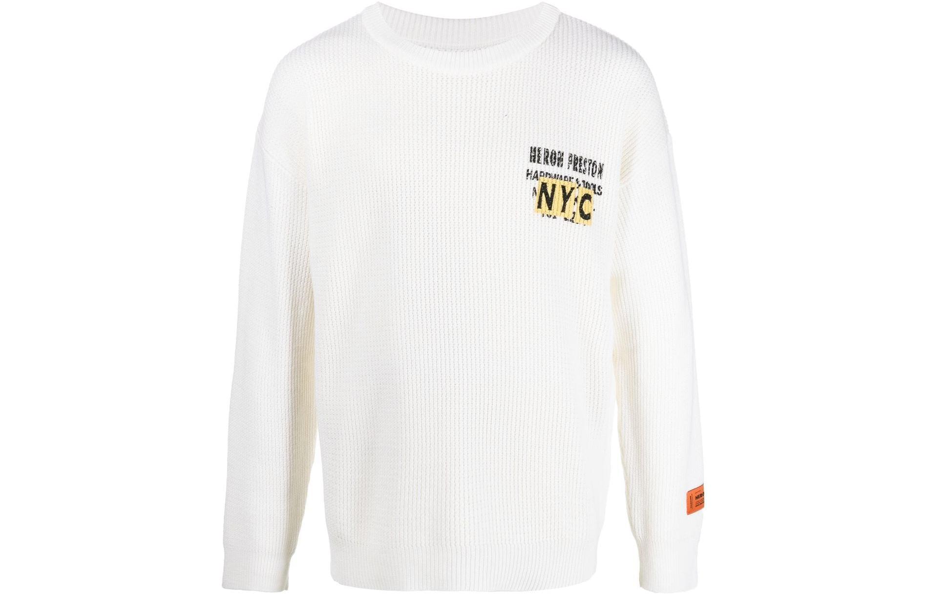 Heron Preston FW22 Letter Print Crewneck Sweatshirt White () HMHE013F22KNI0010110
