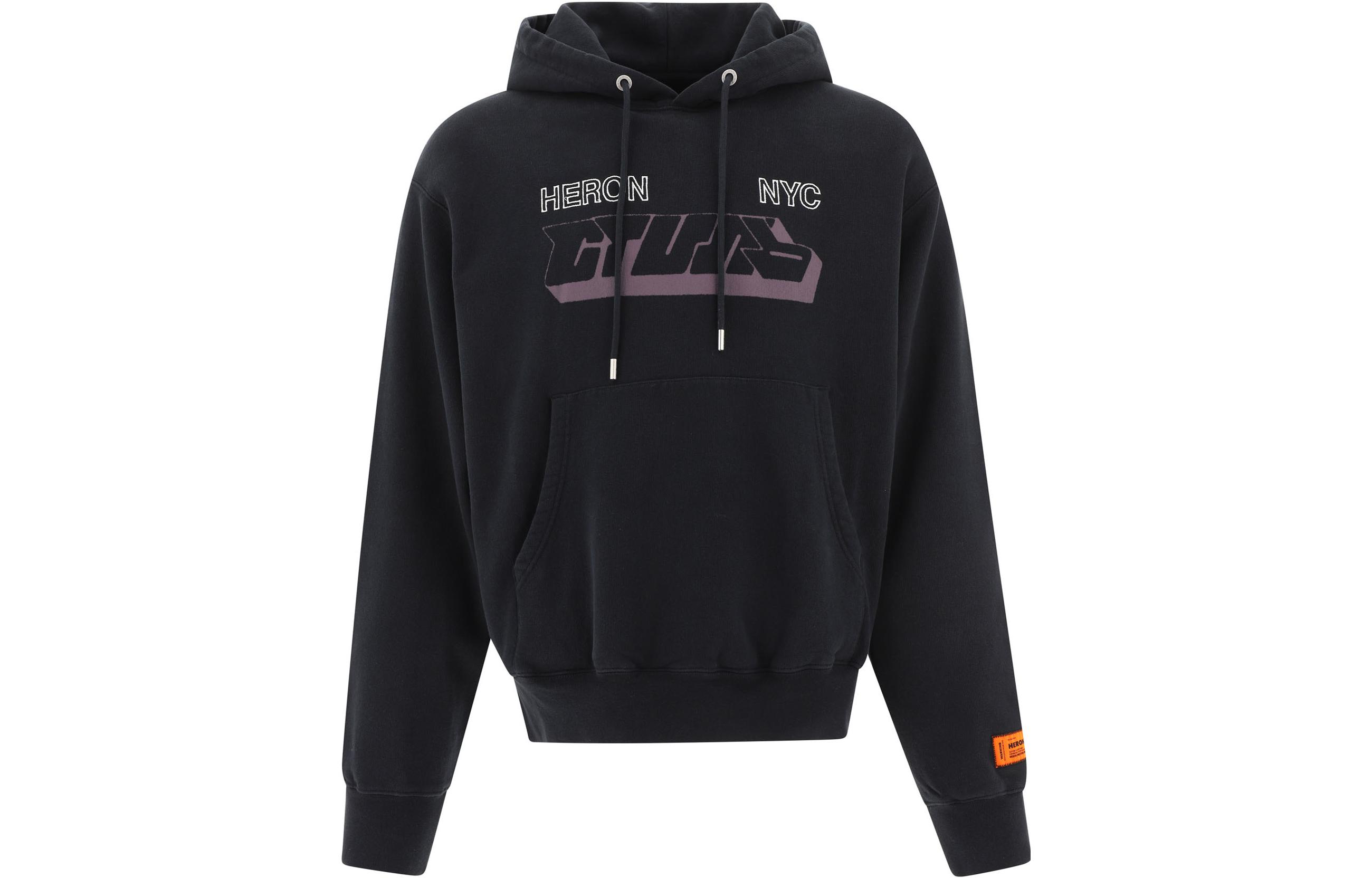 Heron Preston FW22 Letter Print Hoodie Black Long-Sleeve Pullover HMBB024F22JER0081009