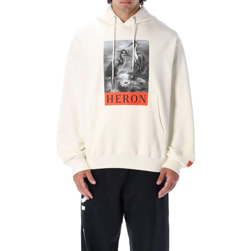 Shop Heron Preston FW22 Hoodie Lengan Panjang Cetak Huruf Beige Sweater. HMBB024C99JER0030110