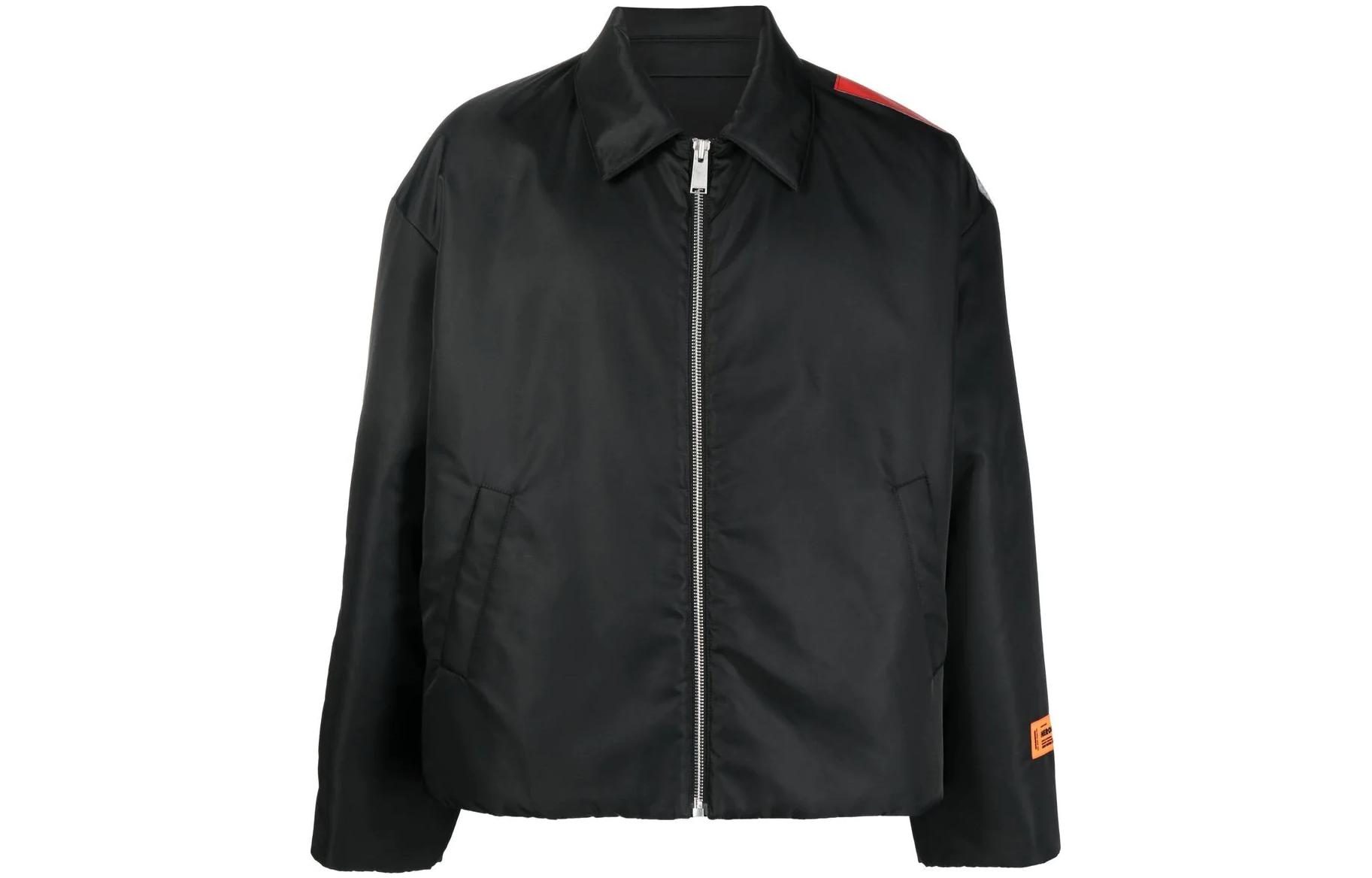 Heron Preston FW22 Logo Patch Zip-Up Jacket Black () HMEA081F22FAB0011000