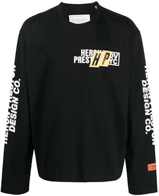 헤론 프레스톤 FW22 로고 프린트 긴팔 티셔츠 블랙 HMAB028F22JER0021001 Order 헤론 프레스톤 FW22 로고 프린트 긴팔 티셔츠 블랙 HMAB028F22JER0021001