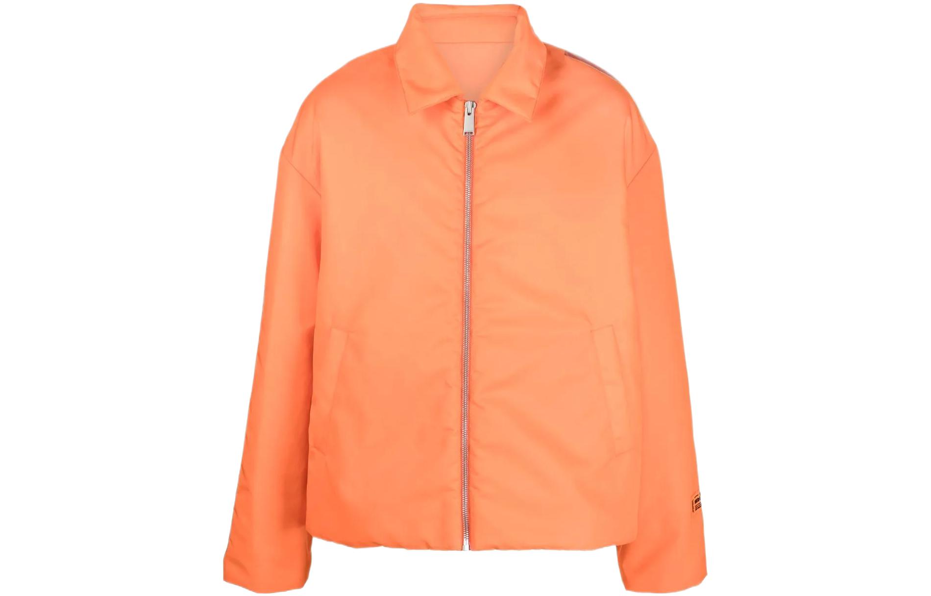Heron Preston FW22 Logo Tape Zip-Up Jacket Light Orange HMEA081F22FAB0032000