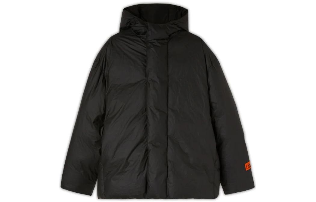 Heron Preston FW22 Solid Color Cuff Label Hoodie Jacket Black () HMED011F22FAB0011000