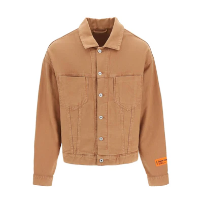 Heron Preston FW22 Solid Pocket Button-Up Jacket Brown Mens HMYE011F22FAB0016400