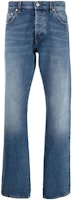 HERON PRESTON FW22 Straight Fit Logo Denim Jeans Blue HMYA010F22DEN0024000 HERON PRESTON FW22 Straight Fit Logo Denim Jeans Blue HMYA010F22DEN0024000