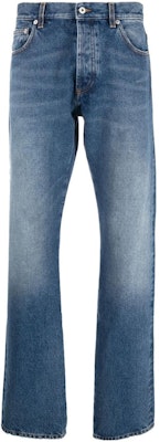 HERON PRESTON FW22 Straight Fit Logo Denim Jeans Blue HMYA010F22DEN0024000 Buy HERON PRESTON FW22 Straight Fit Logo Denim Jeans Blue HMYA010F22DEN0024000