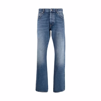 HERON PRESTON FW22 Straight Fit Logo Denim Jeans Blue HMYA010F22DEN0024000