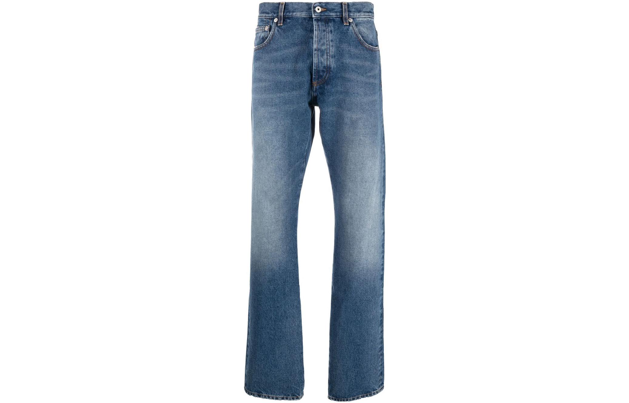 Order HERON PRESTON FW22 Straight Fit Logo Denim Jeans Blue HMYA010F22DEN0024000