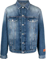Heron Preston FW22 Washed Logo Patch Denim Jacket Fall Blue HMYE012F22DEN0024000 Heron Preston FW22 Washed Logo Patch Denim Jacket Fall Blue HMYE012F22DEN0024000