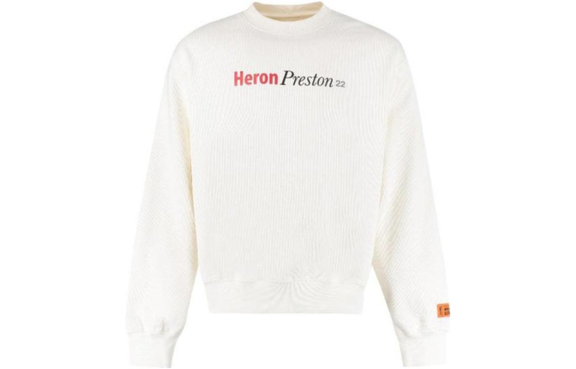 Heron Preston FW22 White Logo Graphic Crewneck Sweatshirt Fashion HMBA020F22JER70184