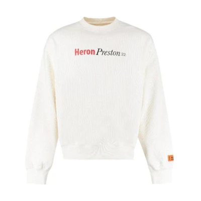 Heron Preston FW22 White Logo Graphic Crewneck Sweatshirt Fashion HMBA020F22JER70184