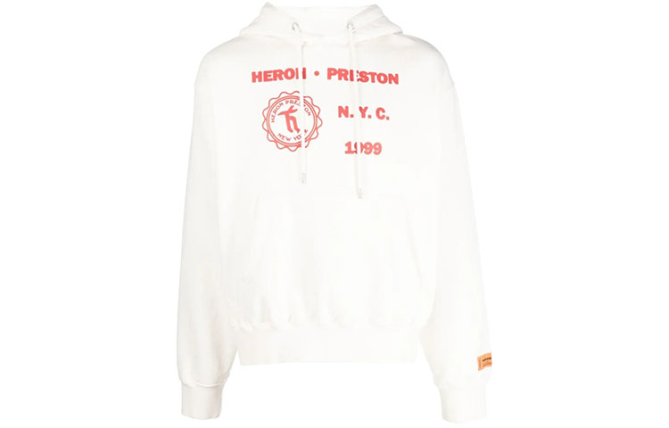 Heron Preston FW22 White Logo Graphic Print Hoodie Men HMBB024F22JER0050125