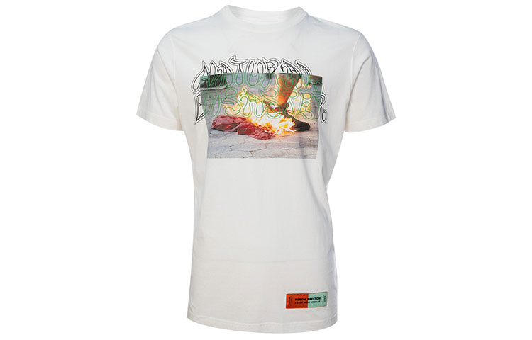 Heron Preston Graphic Print White Short Sleeve T-Shirt HMAA004S20914037-0188