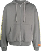Heron Preston Gray Zip-Up Hoodie with Back Letter Print HMBE010S23JER0010925 Heron Preston Gray Zip-Up Hoodie with Back Letter Print HMBE010S23JER0010925