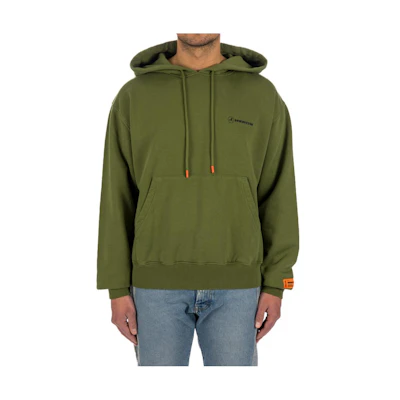 Heron Preston Green Cotton Hoodie with Logo Design HMBB017S22JER0095510