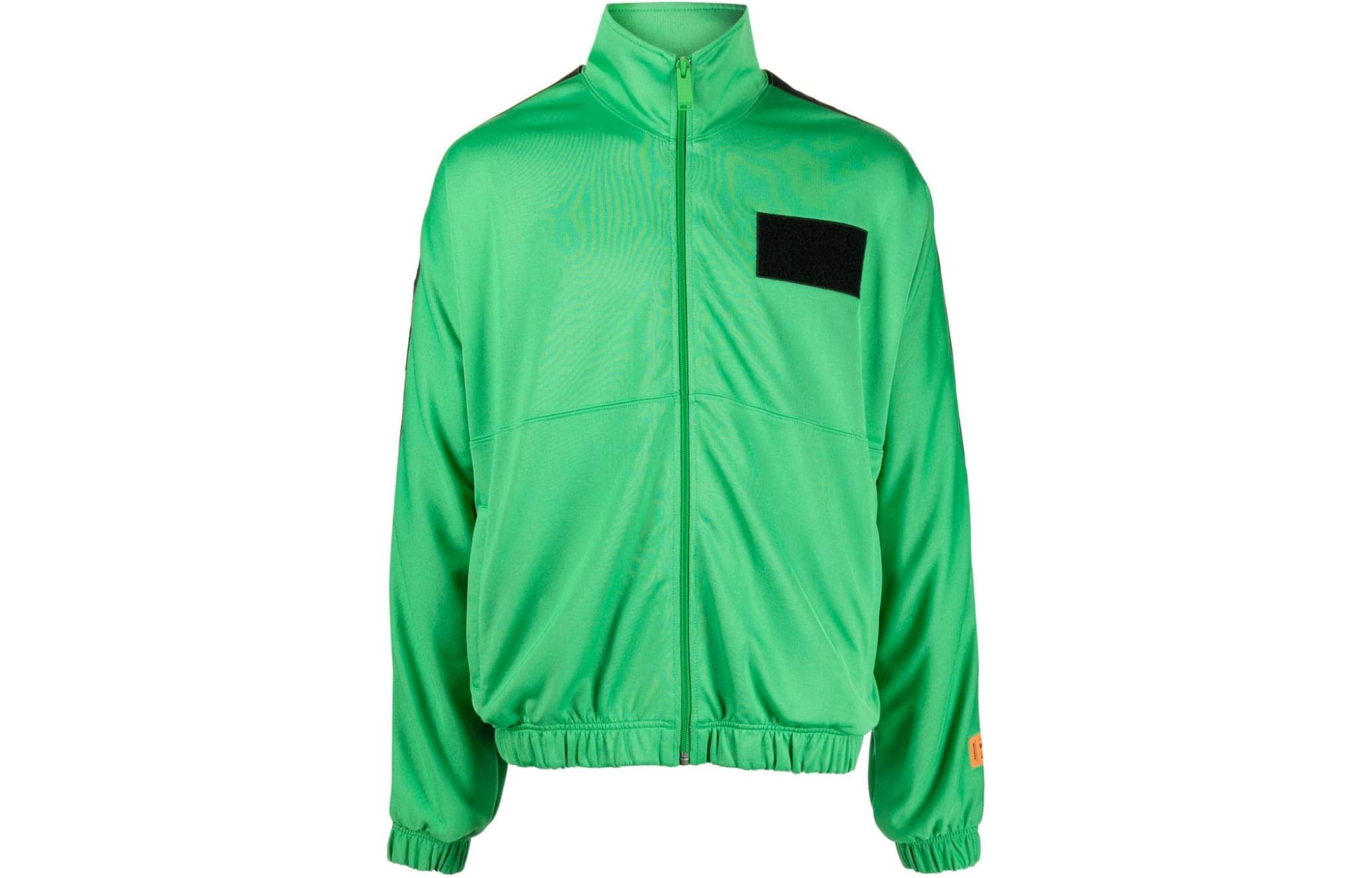 Heron Preston Green Solid Zip-Up Jacket with Stand Collar HMBD006F23JER0025000
