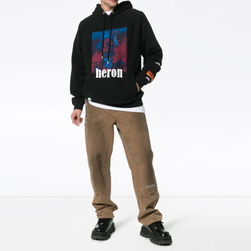 Details for Heron Preston 黑色黑鷺印花連帽衫 男女通用 HMBB001S197570381088