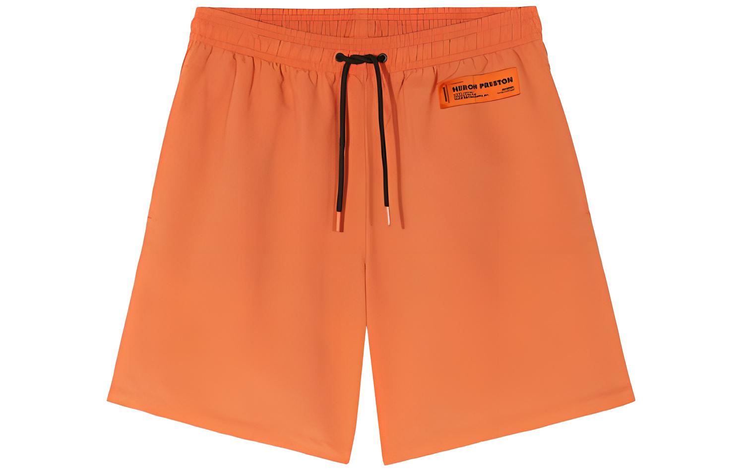HERON PRESTON High-Waisted Straight Shorts Orange HMFA005C99FAB0012200