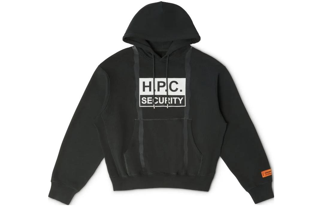 Heron Preston HPC Security Tape Hoodie Black Pullover Sweatshirt Men HMBB024F23JER0091001