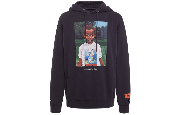 Heron Preston Kids Portrait Print Hoodie Black HMBB007S208960191088