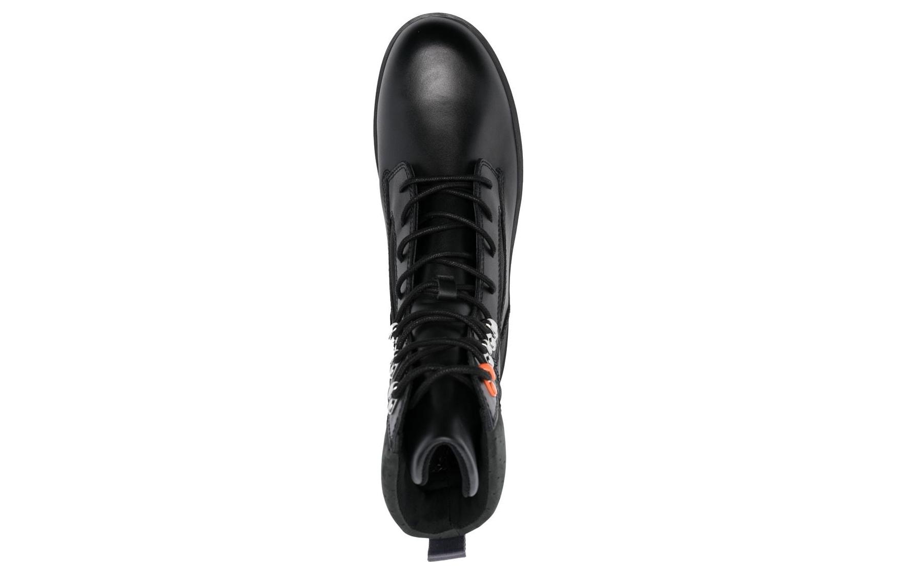 Shop Bottes en Cuir à Lacets Heron Preston ''Noir'' HMIE002F22LEA0011010