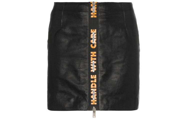 Order HERON PRESTON Leather Zip Mini Skirt Black HWCC001E186720021019