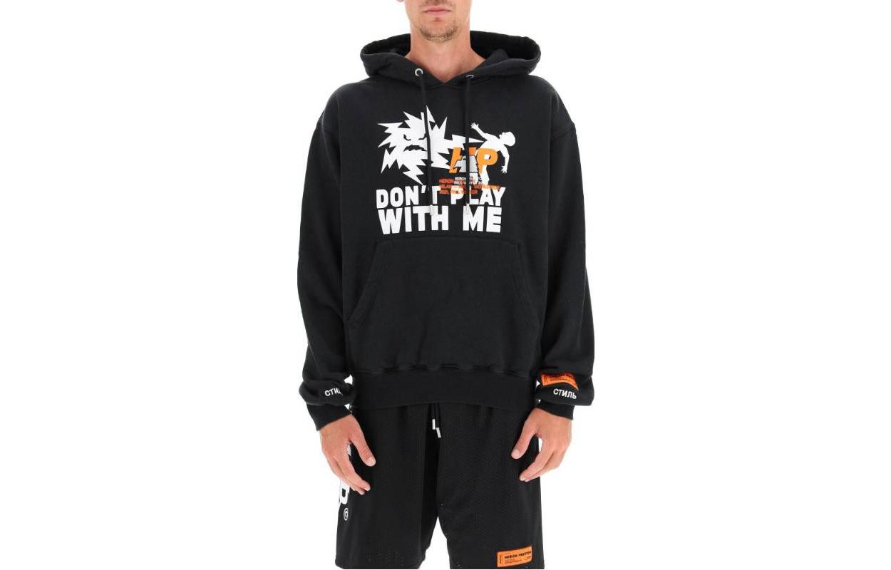 Heron Preston Letter Logo Graphic Hoodie Black 212739UFE0000041001