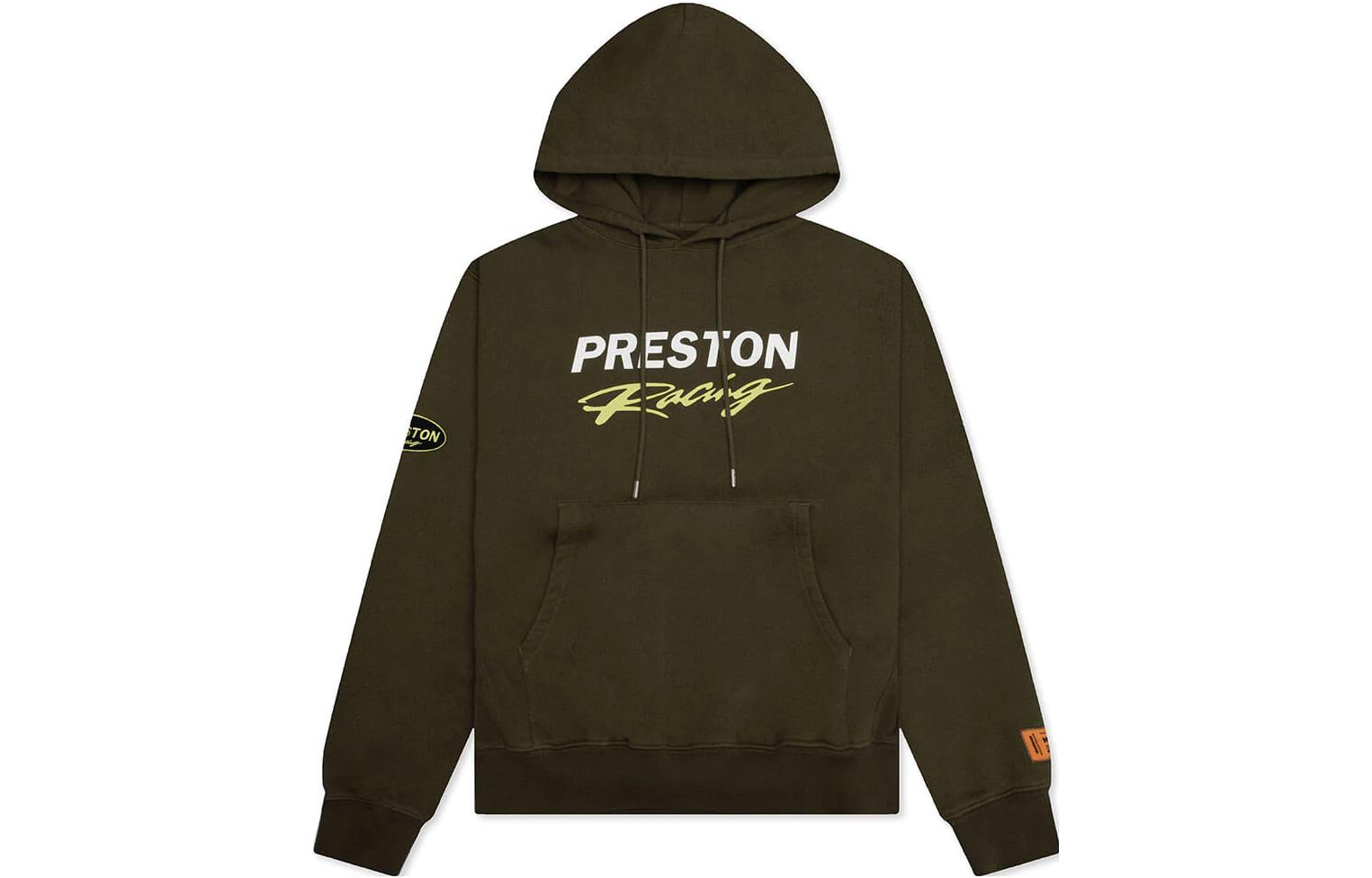 Heron Preston Letter Logo Olive Green Hoodie () HMBB024S23JER0085501