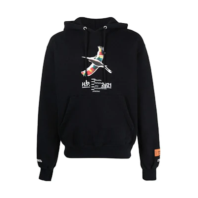 Heron Preston Letter Print Hoodie Black () HMBB017S21JER0041001