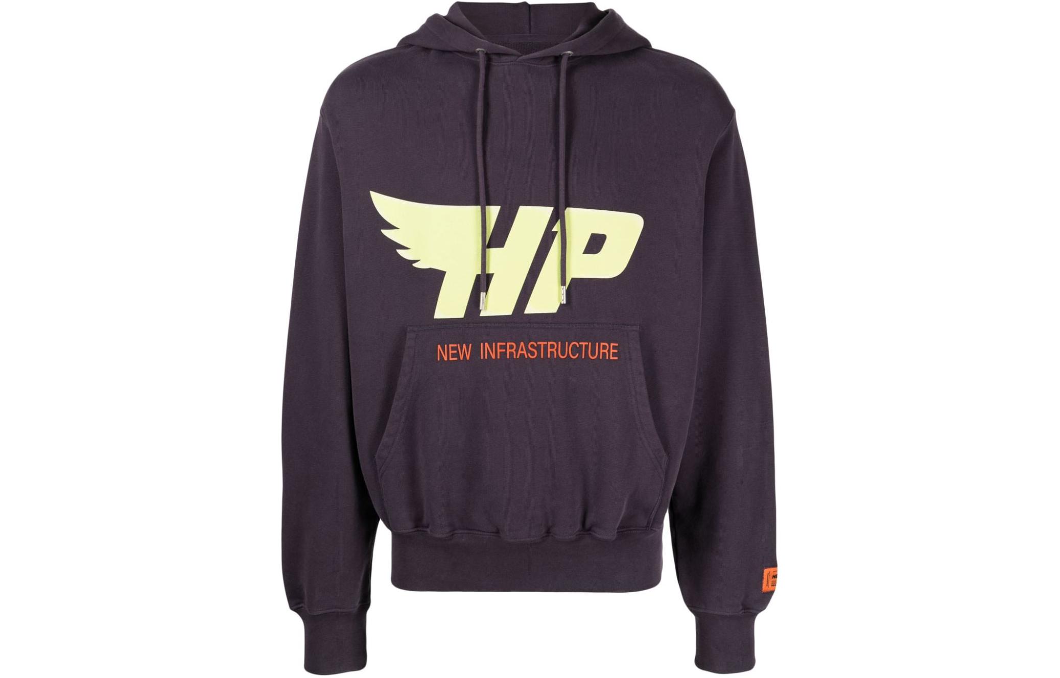 Heron Preston Letter Print Hoodie Purple () HMBB024F23JER0073750